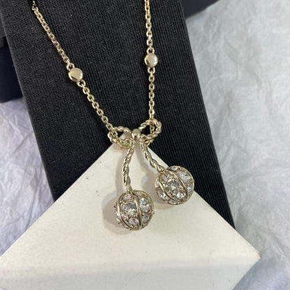 [Aura Jewels] Cherry Crystal Pavé Necklace & Stud Earrings& SeracelettB