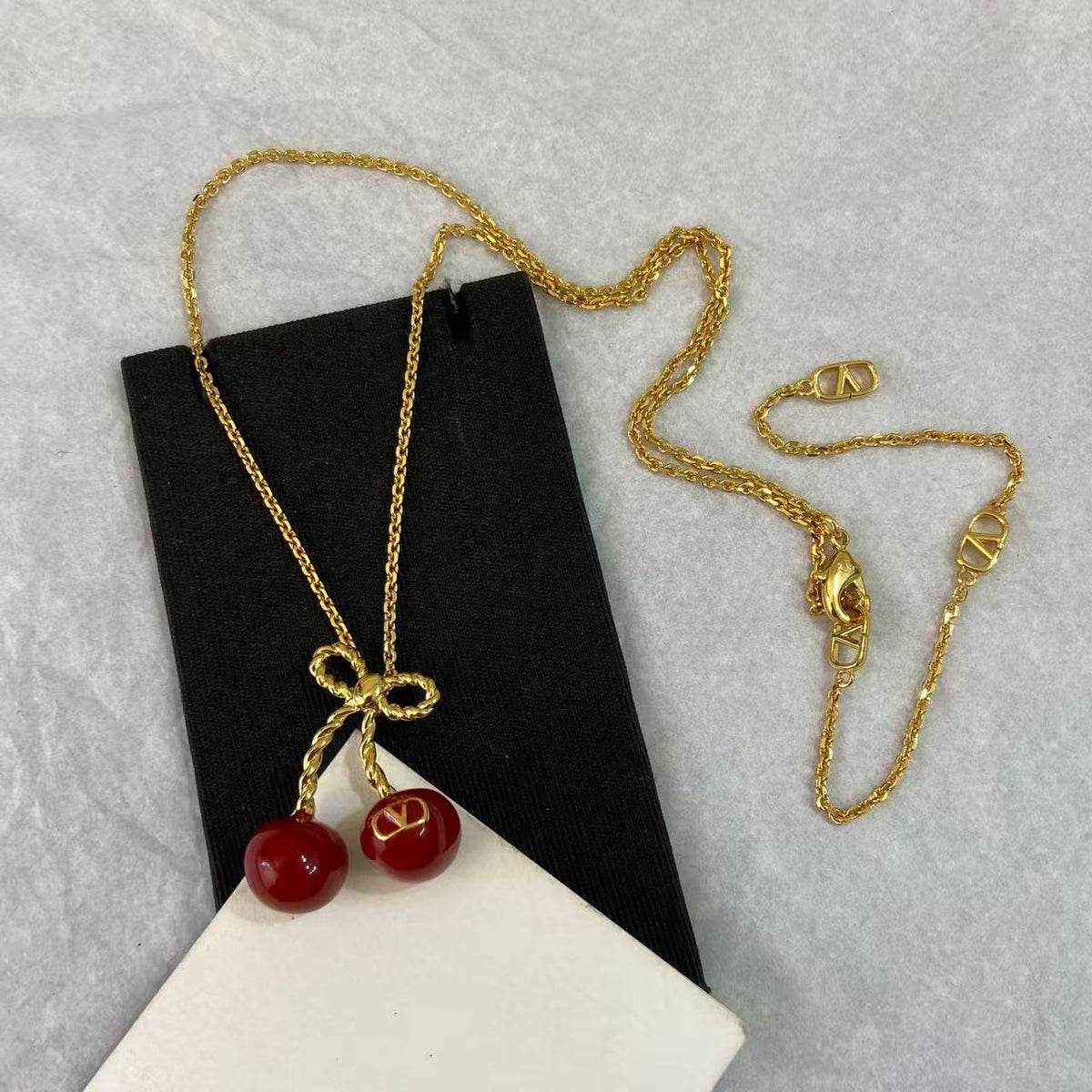 [Aura Jewels]Red Cherry Necklace