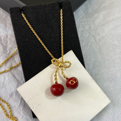 [Aura Jewels]Red Cherry Necklace