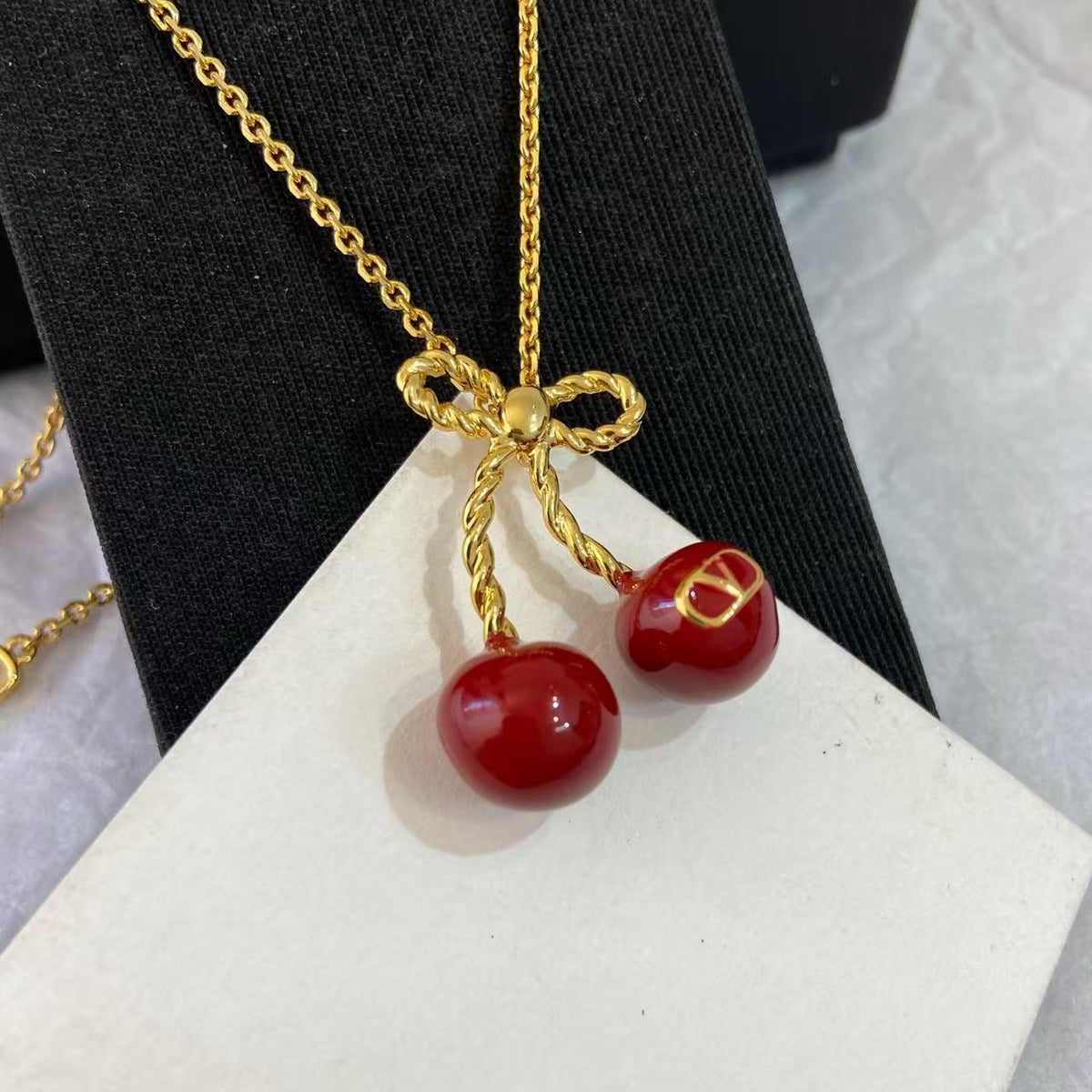 [Aura Jewels]Red Cherry Necklace