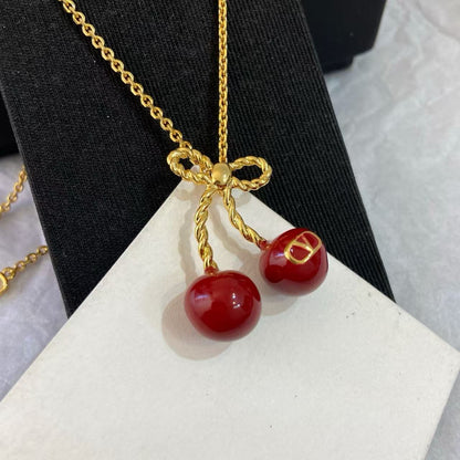 [Aura Jewels]Red Cherry Necklace