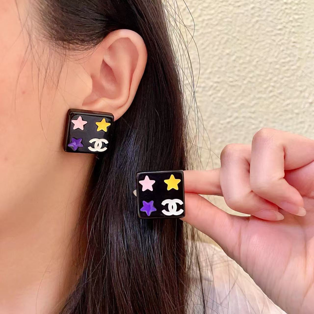 [Aura Jewels]Square Stud Earrings