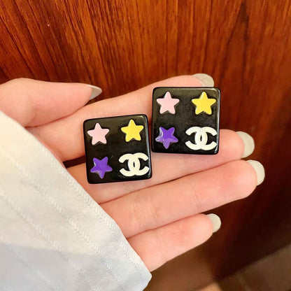 [Aura Jewels]Square Stud Earrings