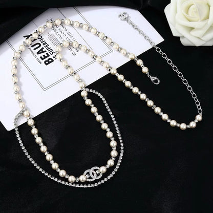 [Aura Jewels]Double C Pearl Waist Chain