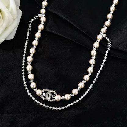 [Aura Jewels]Double C Pearl Waist Chain