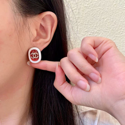 [Aura Jewels]Amber & Glass Stud Earrings