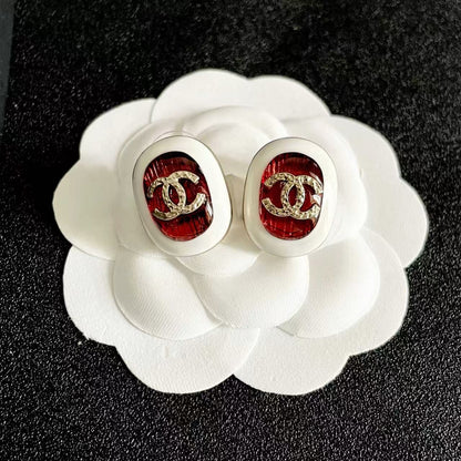 [Aura Jewels]Amber & Glass Stud Earrings
