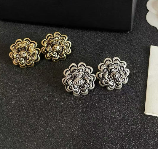 [Aura Jewels]Vintage Camellia Earrings