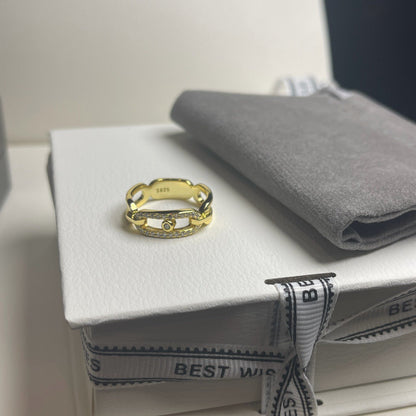 [Aura Jewels]Sliding Single Diamond Ring
