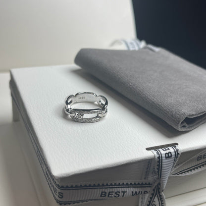 [Aura Jewels]Sliding Single Diamond Ring