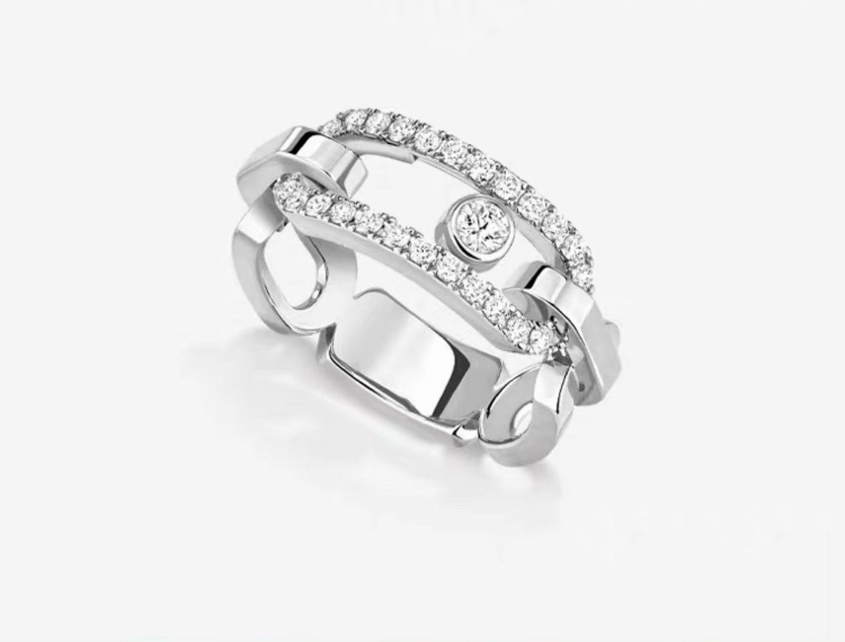 [Aura Jewels]Sliding Single Diamond Ring