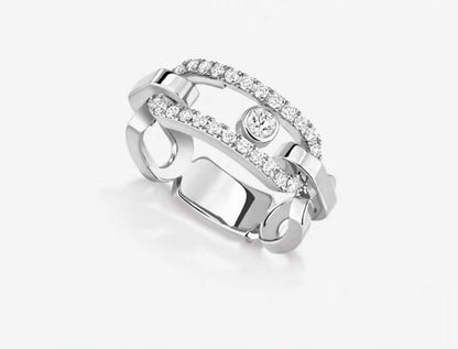 [Aura Jewels]Sliding Single Diamond Ring