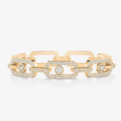 [Aura Jewels]Large Full Diamond Unisex Sliding Bracelet with Moissanite