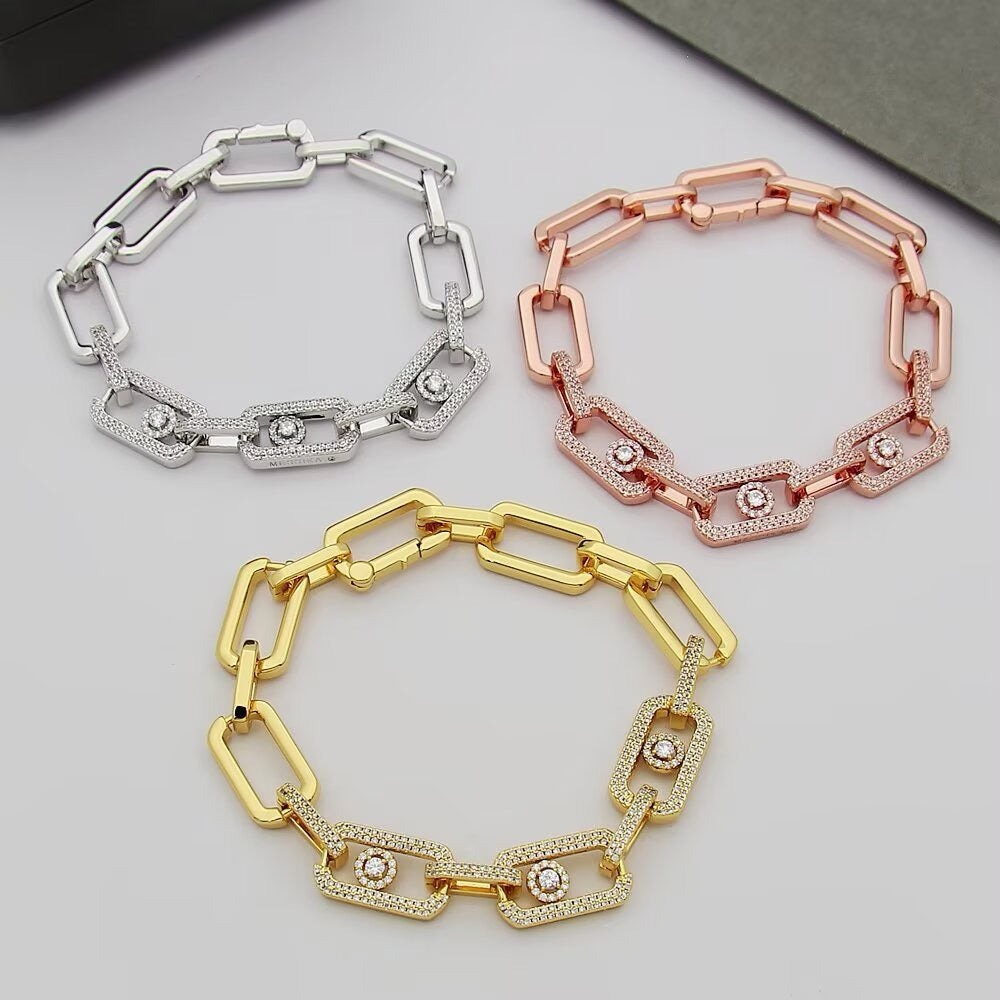 [Aura Jewels]Large Full Diamond Unisex Sliding Bracelet with Moissanite