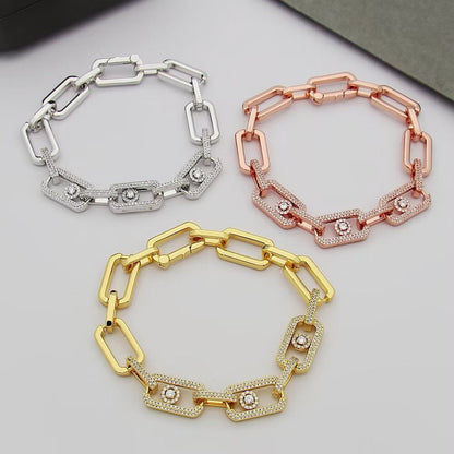 [Aura Jewels]Large Full Diamond Unisex Sliding Bracelet with Moissanite