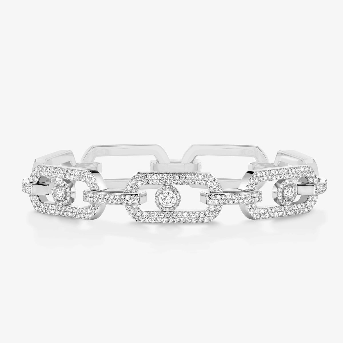 [Aura Jewels]Large Full Diamond Unisex Sliding Bracelet with Moissanite