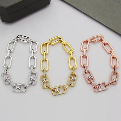 [Aura Jewels]Large Full Diamond Unisex Sliding Bracelet with Moissanite