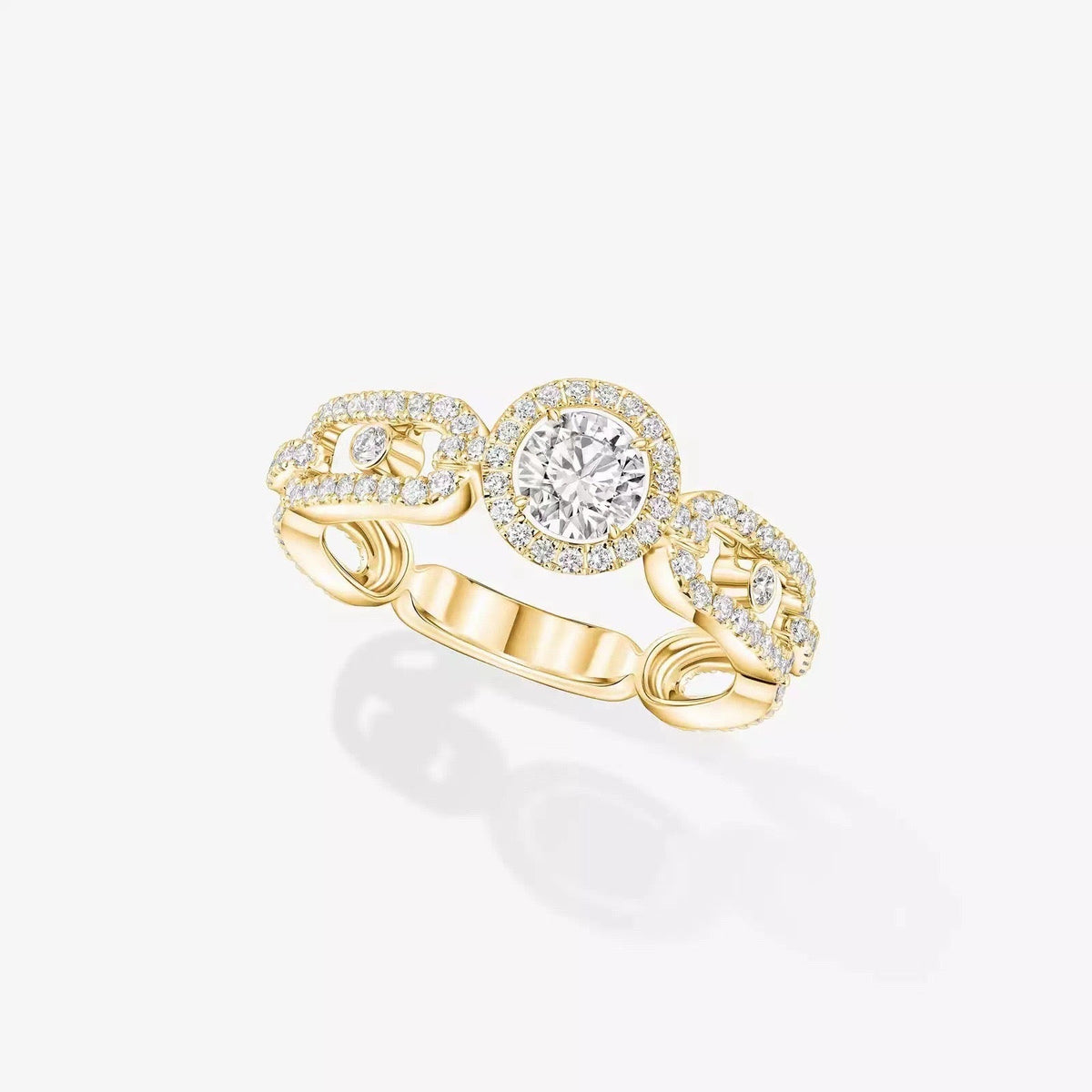 [Aura Jewels]Move Link Solitaire Ring
