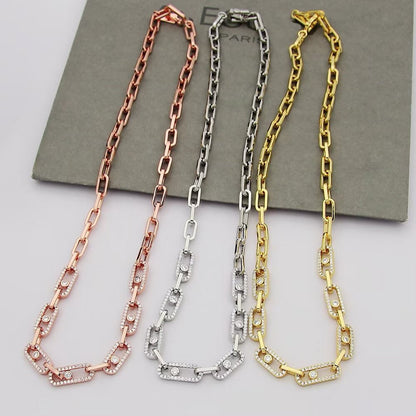 [Aura Jewels]Move Link Pave Diamond Necklace