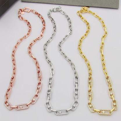 [Aura Jewels]Move Link Pave Diamond Necklace