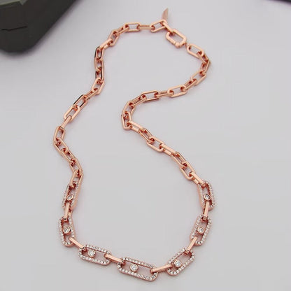[Aura Jewels]Move Link Pave Diamond Necklace