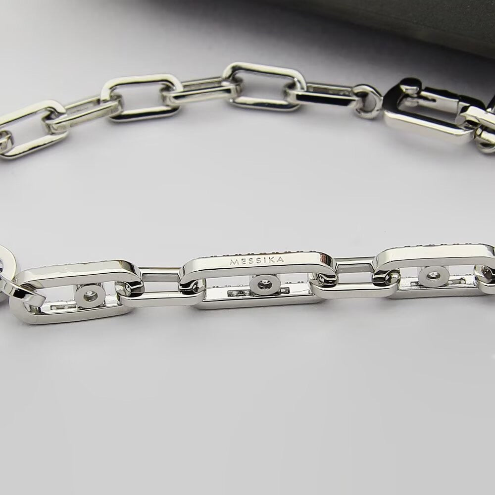 [Aura Jewels]Move Link Pave Diamond Necklace