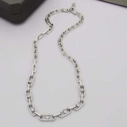 [Aura Jewels]Move Link Pave Diamond Necklace