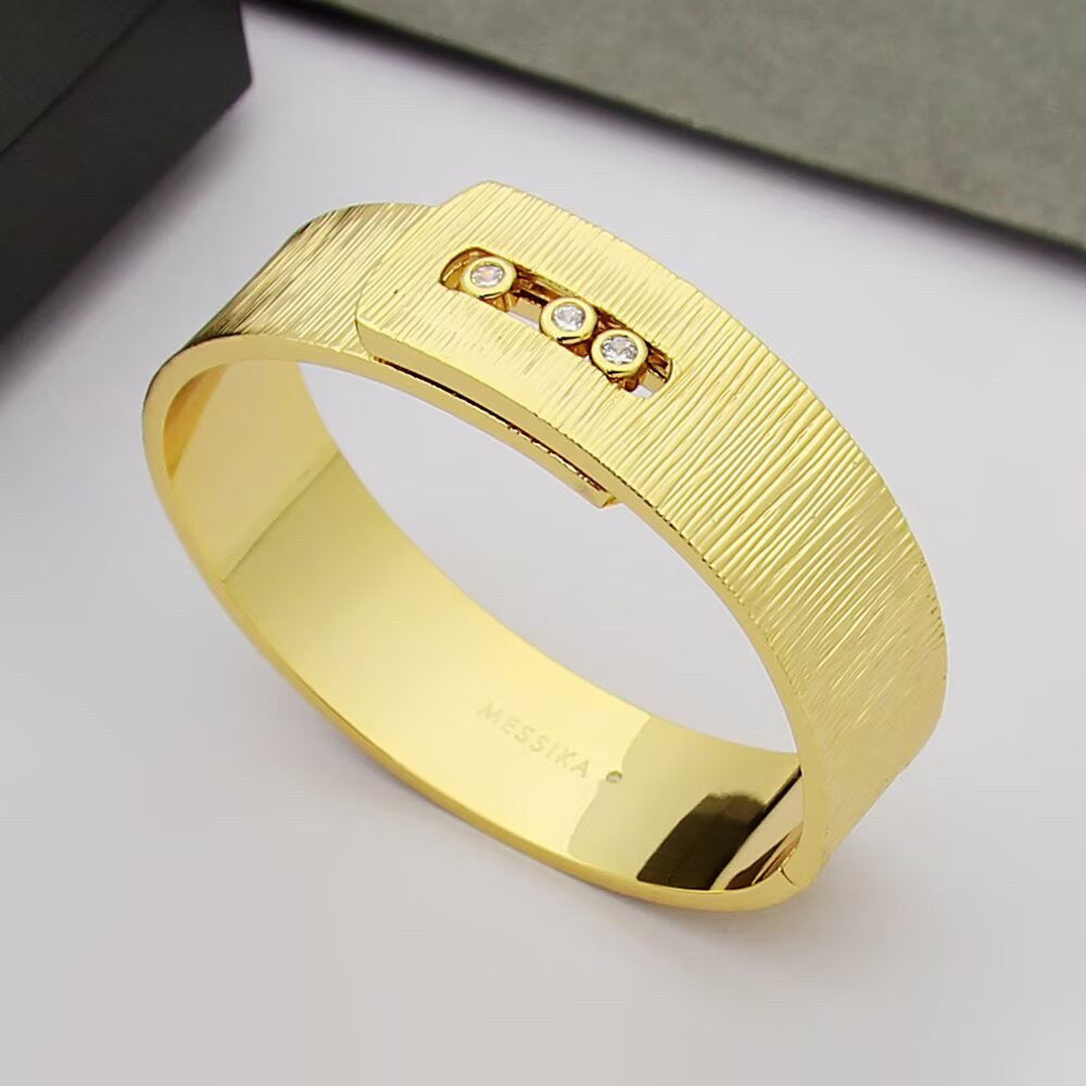 [Aura Jewels]Polished Brushed Bangle, Large Engraved Sliding Bangle
