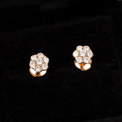¡®AuraJewelry¡¯Fleurette Stud Earrings, 18K Gold‑Plated, 7‑Stone