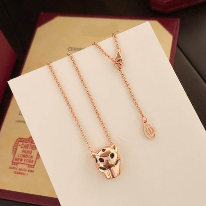 ¡®AuraJewelry¡¯Panthère de  Pendant Necklace, Panther‑Head Motif, Emerald Eyes,