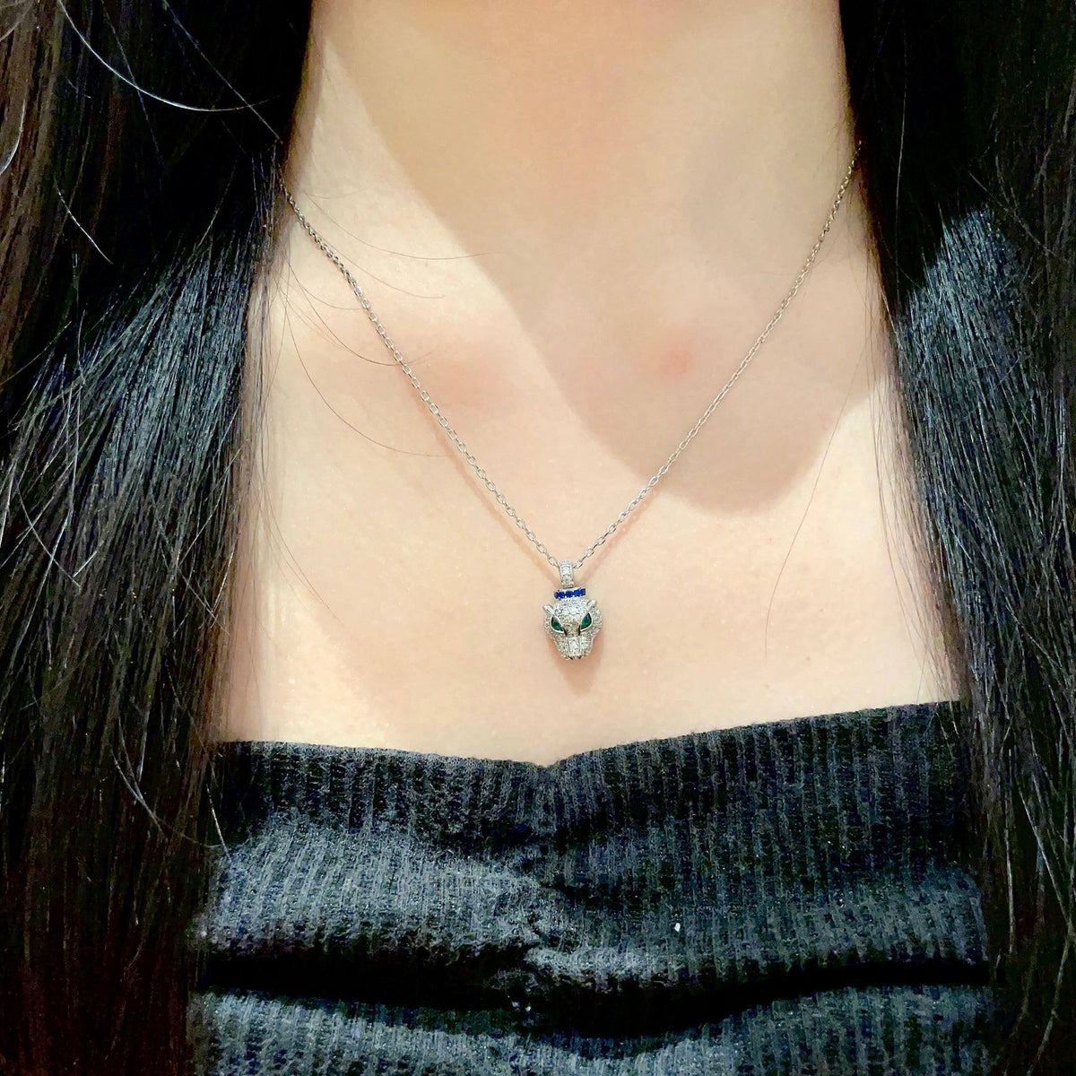 ¡®AuraJewelry¡¯Panthère de Cartier Pavé‑Diamond Necklace