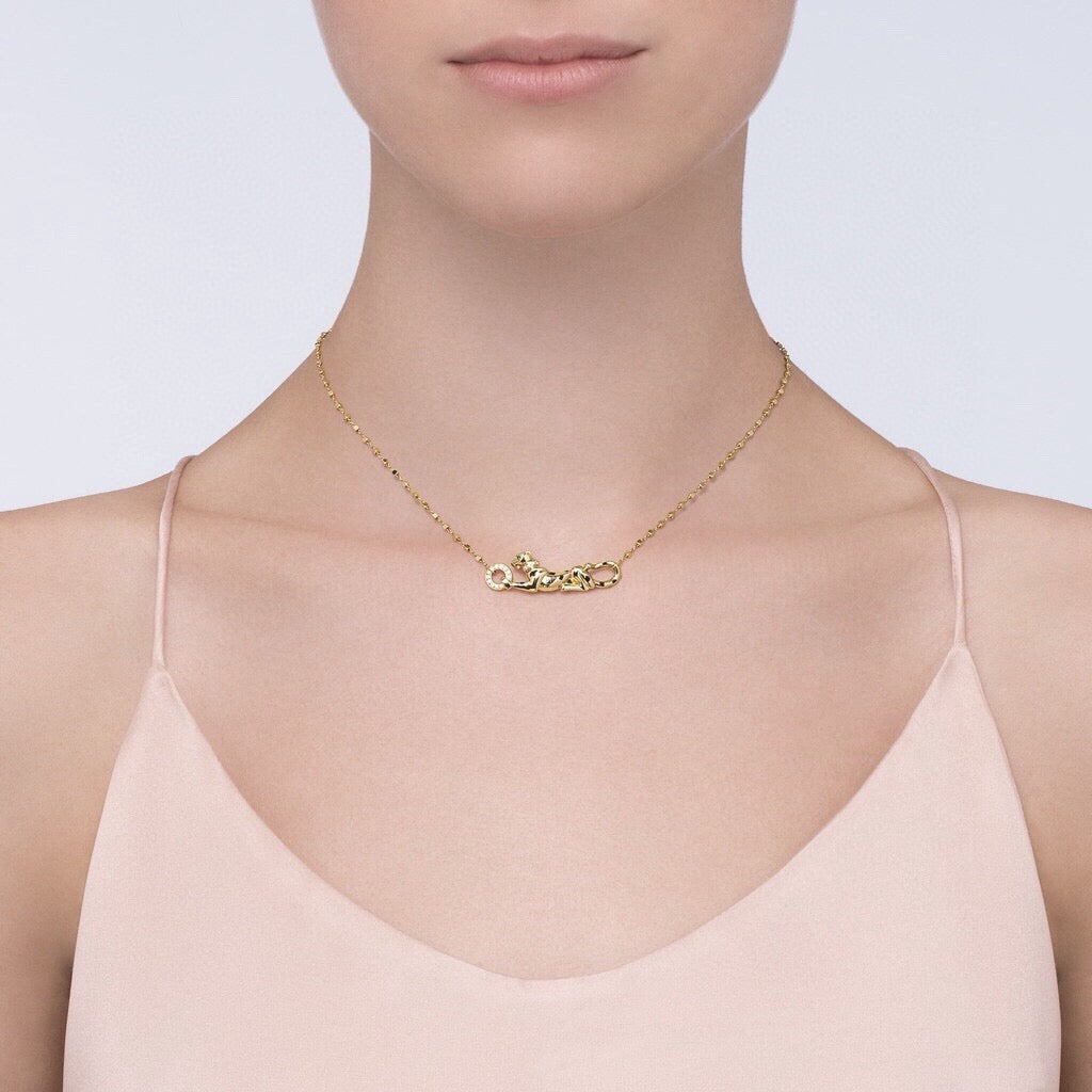¡®AuraJewelry¡¯Reclining Panther Necklace