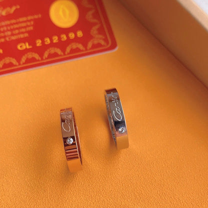 ¡®AuraJewelry¡¯Signature Single‑Diamond Couple Band Rings
