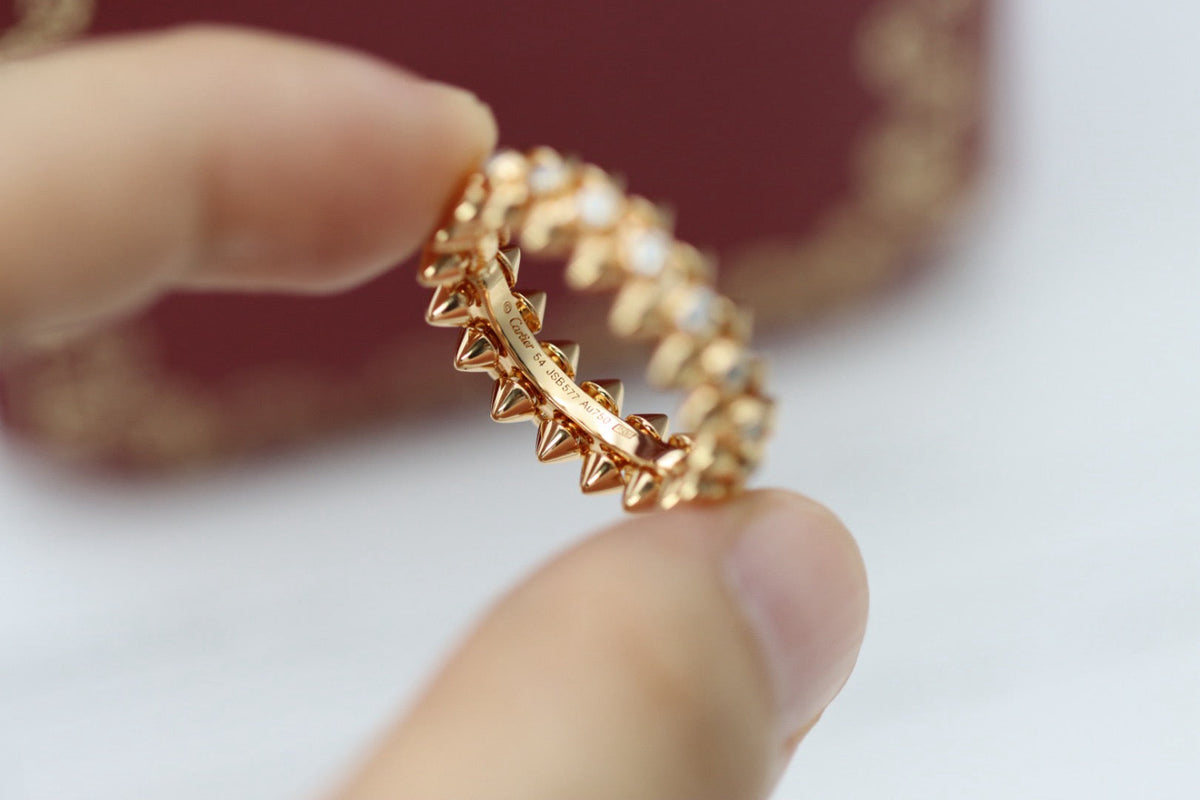 ¡®AuraJewelry¡¯Double‑Row Spike Full‑Diamond Band Ring