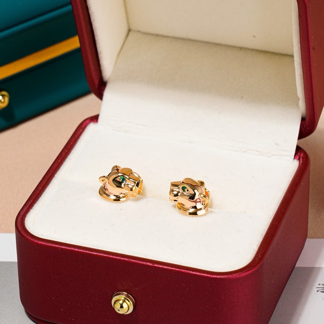 ¡®AuraJewelry¡¯Polished Panther‑Head Earrings