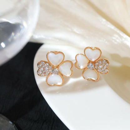 [Aura Jewels]FRIVOLE PINK GOLD FLOWER DIAMOND EARRINGS 2