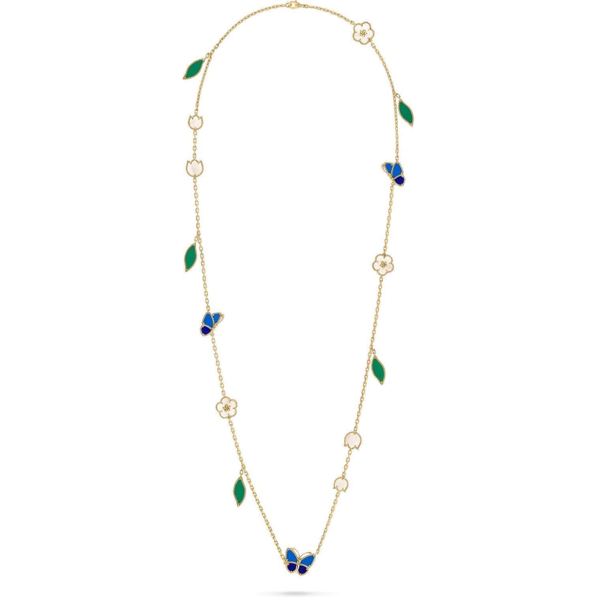 [Aura Jewels]LUCKY SPRING BUTTERFLY 15 FLOWER NECKLACE