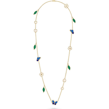 [Aura Jewels]LUCKY SPRING BUTTERFLY 15 FLOWER NECKLACE