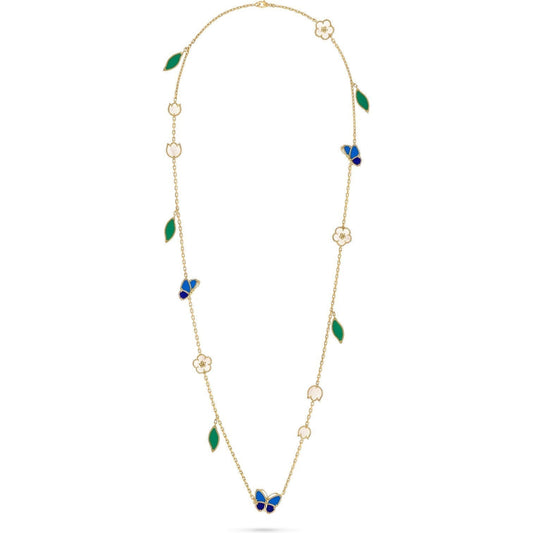 [Aura Jewels]LUCKY SPRING BUTTERFLY 15 FLOWER NECKLACE