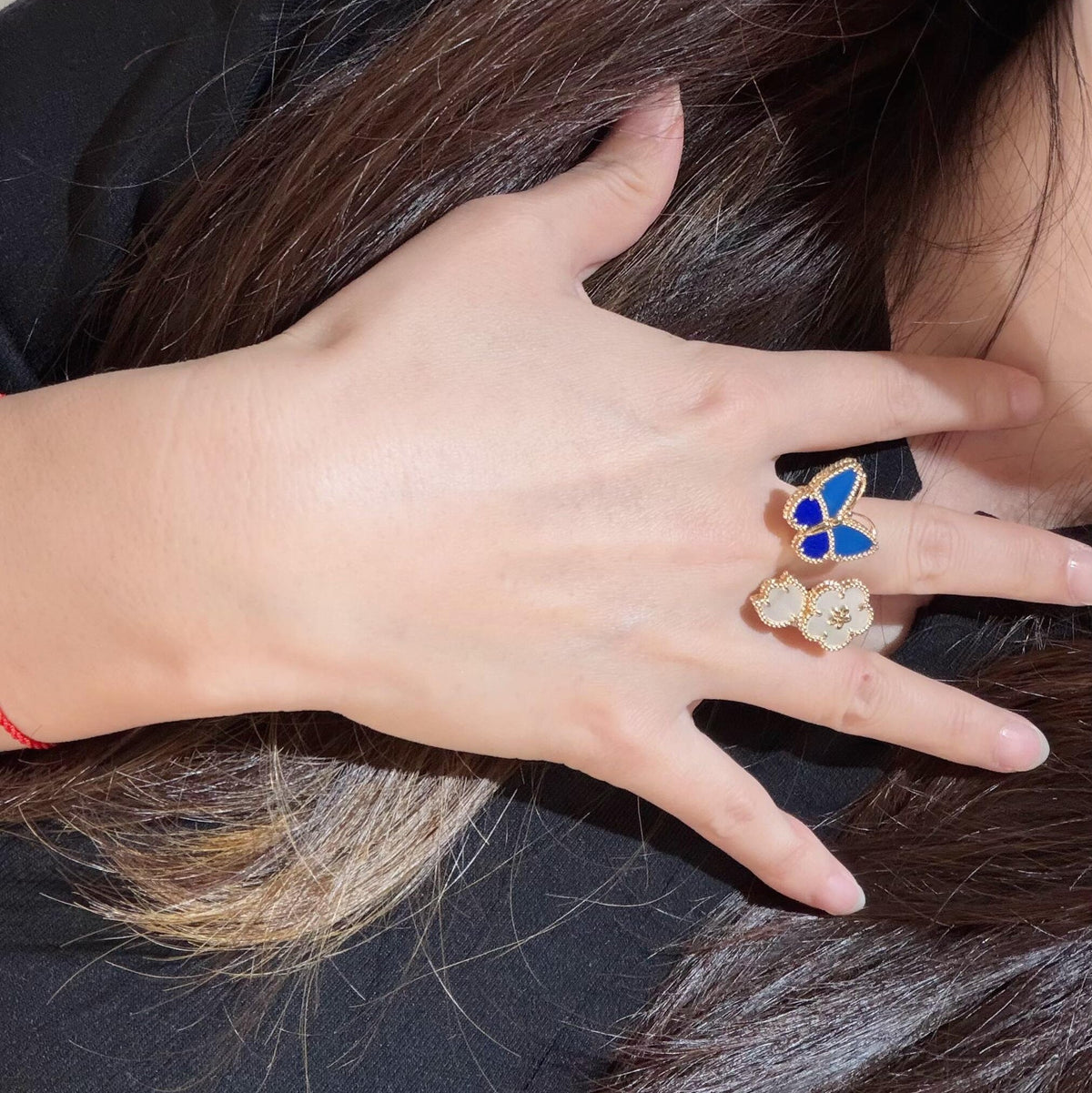 [Aura Jewels] 2026 NEW MODEL SPRING LUCKY 3 MOTIF GOLD RING