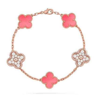 [Aura Jewels]New  CLOVER 5 MOTIFS  PINK MOP BRACELET COLLECTION