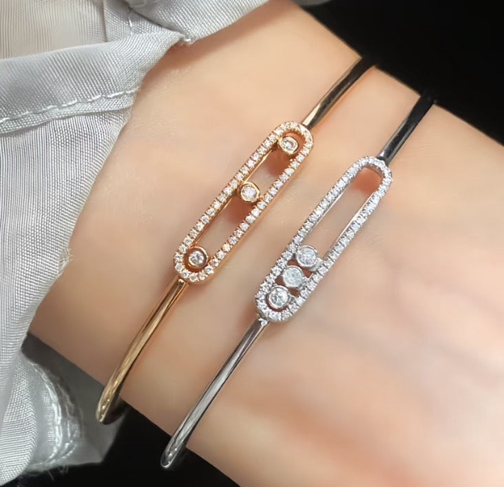 [Aura Jewels]Move Pavé Diamond Bangle Bracelet M