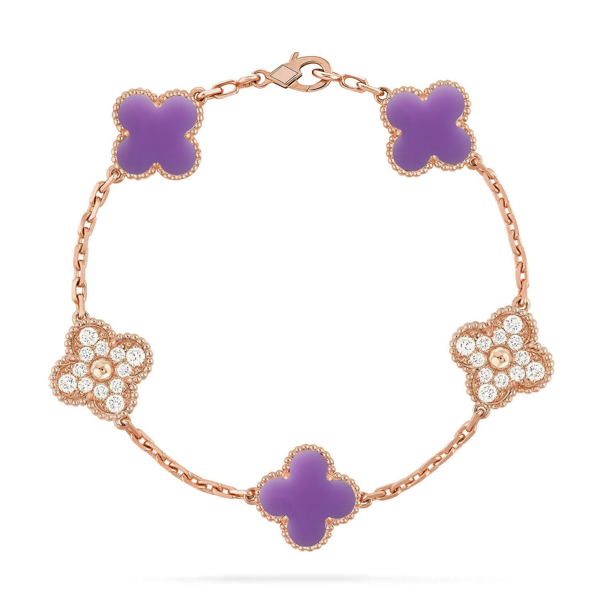 [Aura Jewels]New CLOVER 5 MOTIF LIGHT PURPLE BRACELET COLLECTION