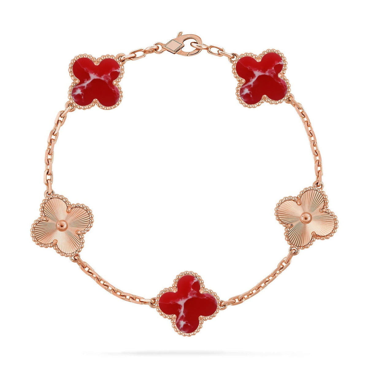 [Aura Jewels]New CLOVER 5 MOTIF RED PATTERN BRACELET COLLECTION