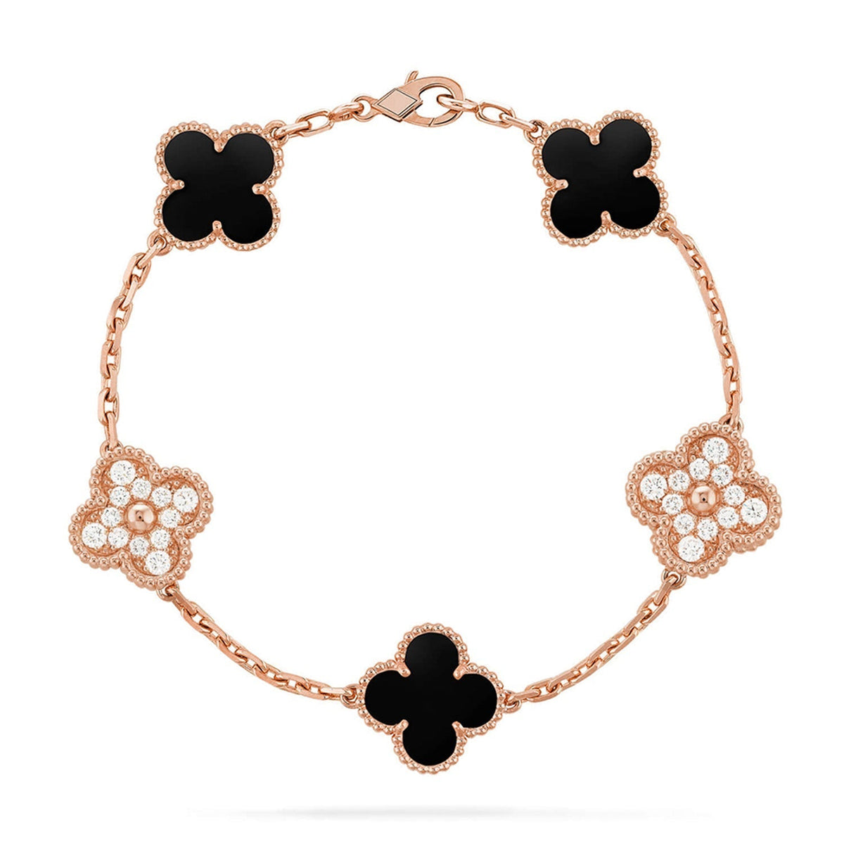 [Aura Jewels]New CLOVER 5 MOTIF ONYXS BRACELET COLLECTION