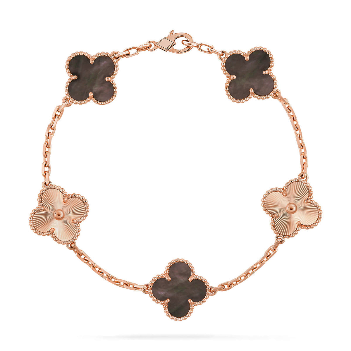 [Aura Jewels]New CLOVER 5 MOTIF GRAY MOP BRACELET COLLECTION