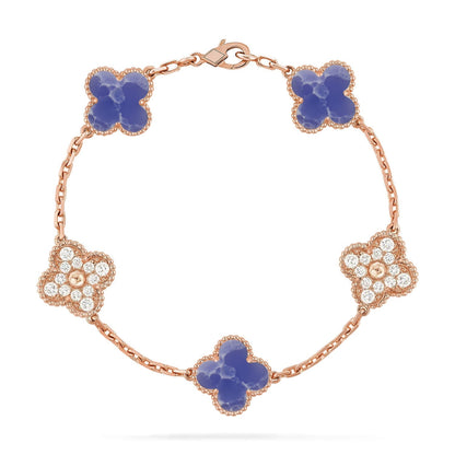 [Aura Jewels]New CLOVER 5 MOTIF BLUE VEINS BRACELET COLLECTION
