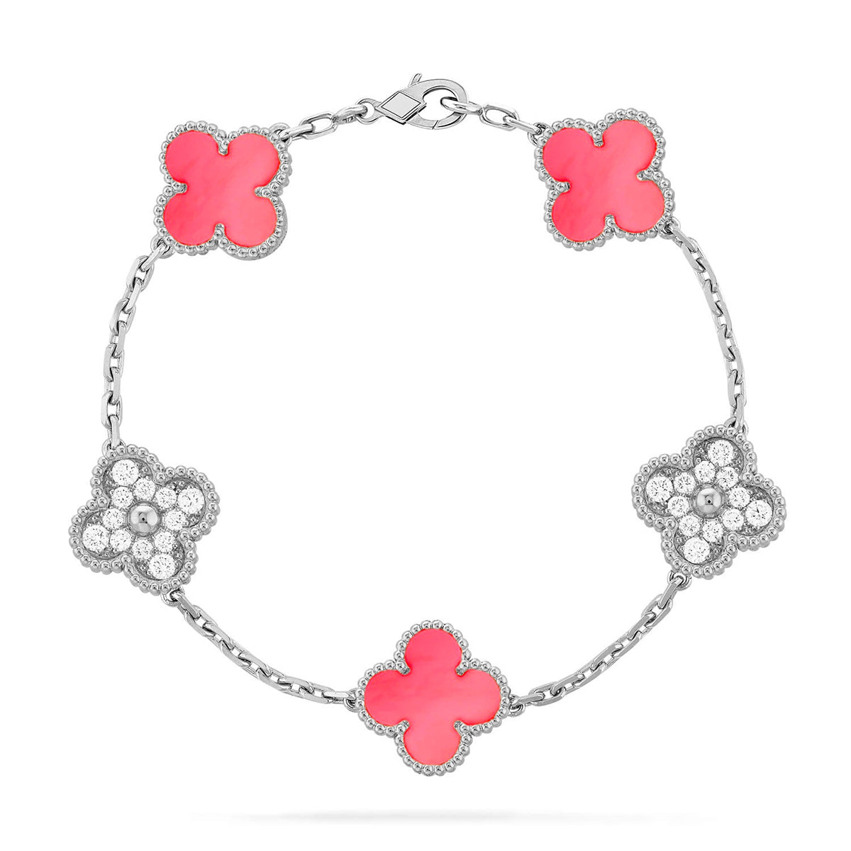 [Aura Jewels]New  CLOVER 5 MOTIFS  PINK MOP BRACELET COLLECTION
