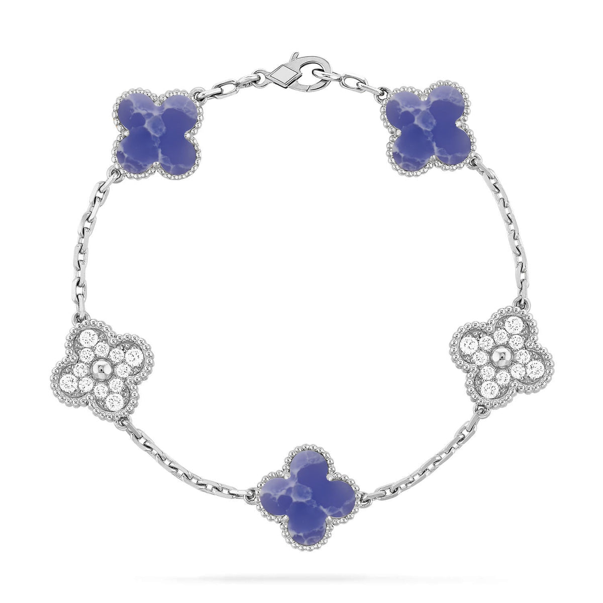 [Aura Jewels]New CLOVER 5 MOTIF BLUE VEINS BRACELET COLLECTION