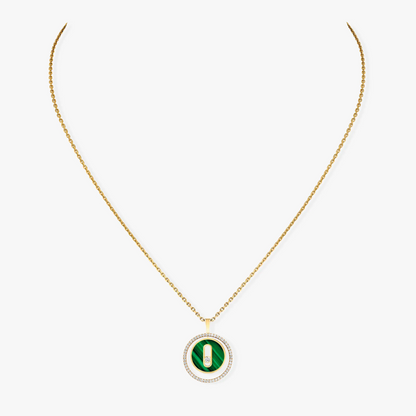 [Aura Jewels]LUCKY MOVE 1 DIAMOND MALACHITE GOLD DIAMOND NECKLACE
